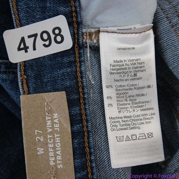 NEW Madewell The Perfect Vintage Straight Jean in Bright Indigo Wash, 27 - Picture 15 of 16